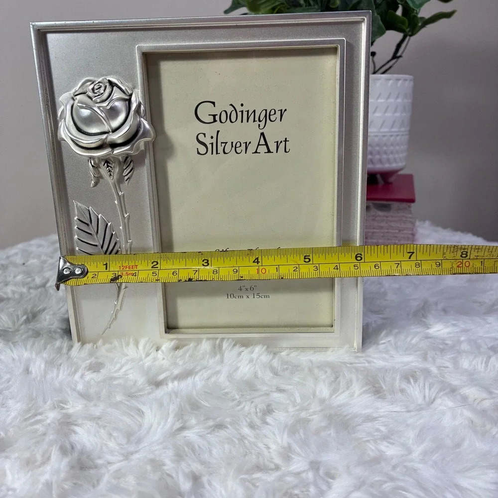 Godinger Silver Art Rose Photo Album Silver Plated 4x6 Tarnish Resistant Velvet